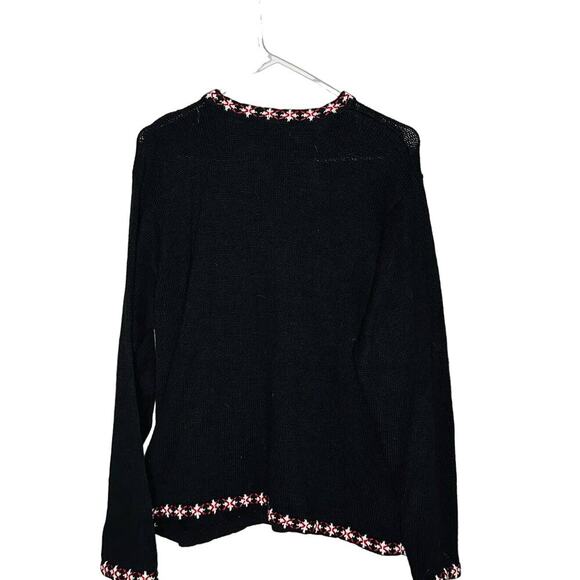 Vintage Lemon Grass Crew Neck Beaded Christmas Santa Tree Ugly Sweater size M - Picture 2 of 7